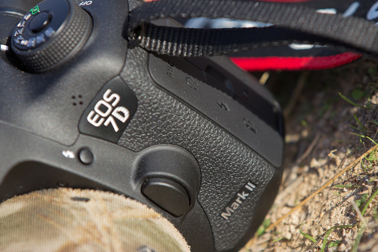 Canon EOS 7D Mark II camera outdoors